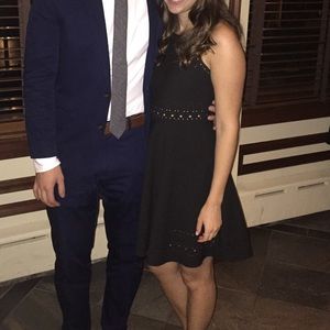 Elizabeth & James black laser cut dress